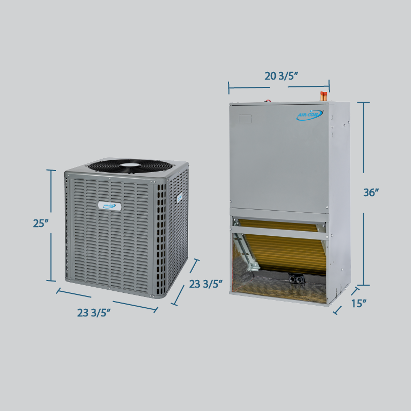 1.5 - 3 Ton 14.3 SEER2 Air-Con Saturn Series Front Return Heat Pump Air Conditioner System