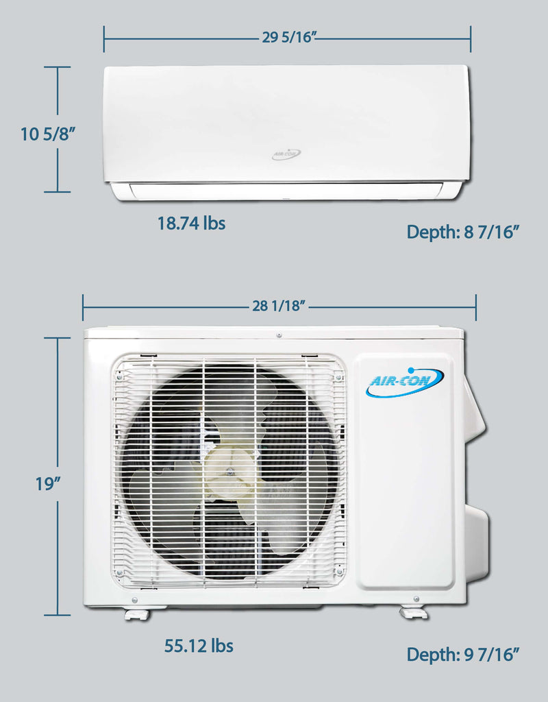 Air-Con Serene Series 9000 BTU 16 SEER Mini Split Air Conditioner