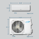 Air-Con Blue Hyper 24000 BTU 21 SEER Hyper Heat Mini Split Air Conditioner 15ft Lineset & Wiring