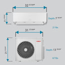 Tosot Cardinal High Efficiency R32 Mini Split Air Conditioner Up To 24.5 SEER2 16ft Lineset