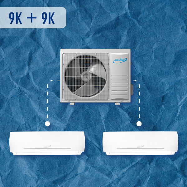 Air-Con 2 Zone 18000 BTU 22 SEER Multi Split BUNDLE 230v Air Conditioner