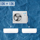 Air-Con 2 Zone 24000 BTU 22 SEER Multi Split BUNDLE (2) 12K BTU Wall Mounted 230v Air Conditioner Heat Pump