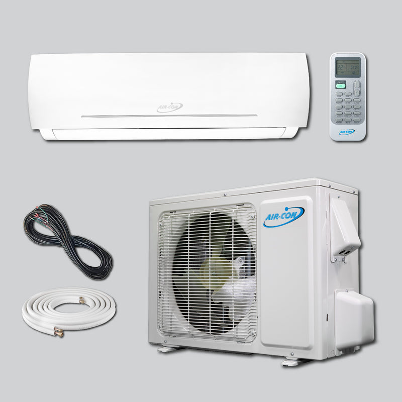 Air-Con Blue Series 3 12000 BTU 20 SEER Mini Split Air Conditioner 15ft Lineset & Wiring