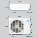 Air-Con Blue Series 3 18000 BTU 23 SEER Mini Split Ductless Air Conditioner 15ft Lineset & Wiring