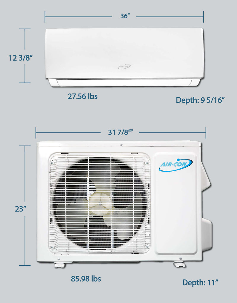 Air-Con Serene Series 18000 BTU 18 SEER Mini Split Air Conditioner